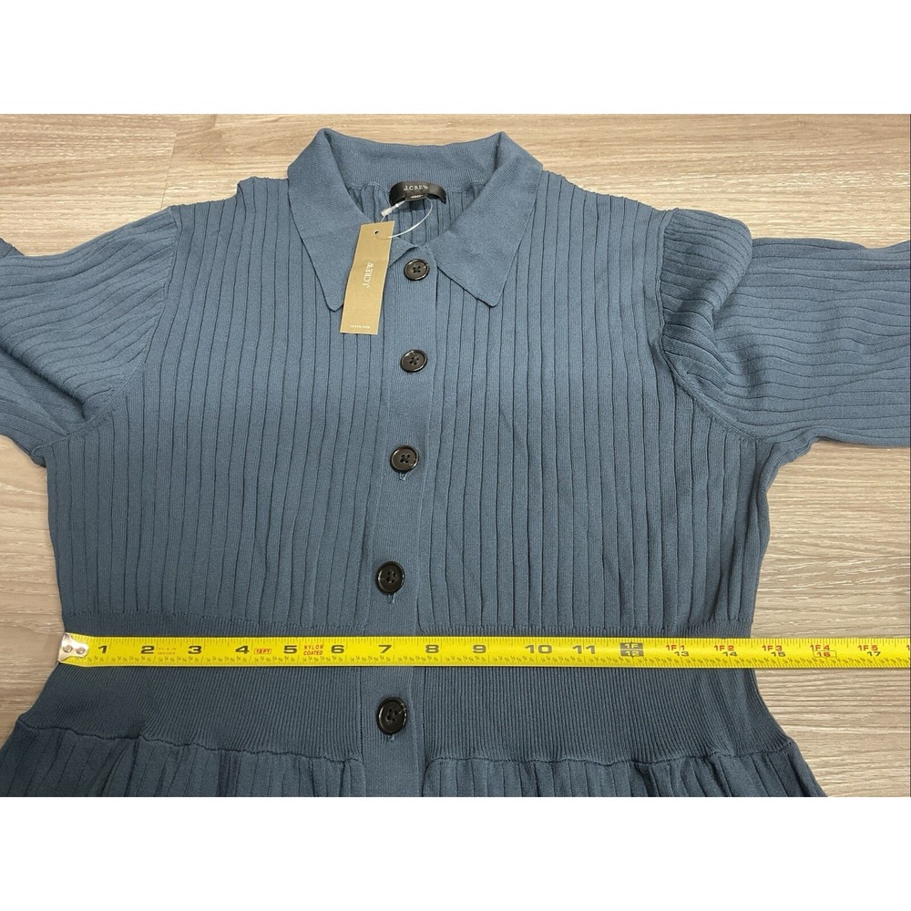 J. Crew Ribbed Knit Casual Comfort Cropped Jumpsuit in Dark Teal Size XL NEW - Picture 9 of 13